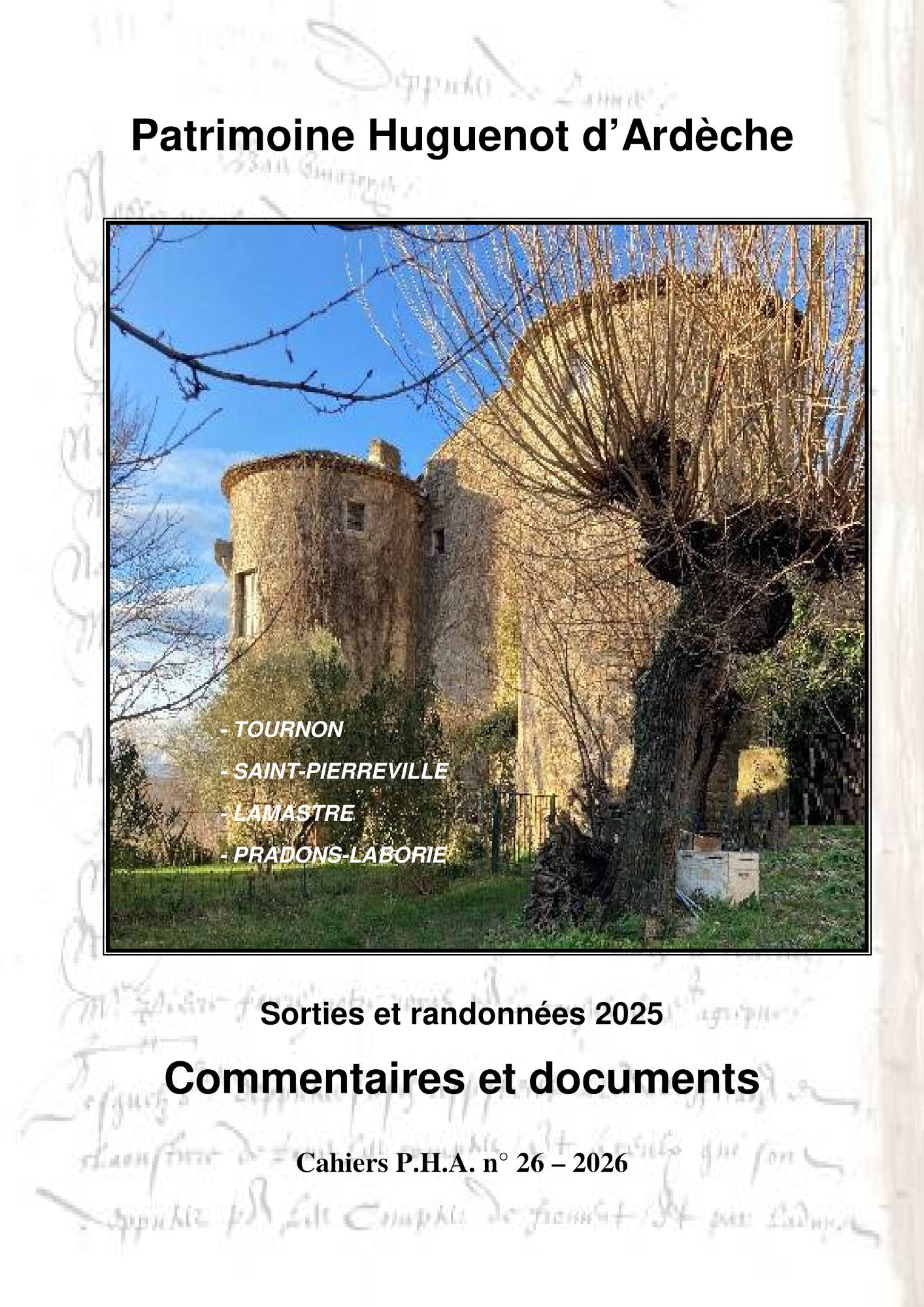 Bulletin- cahier PHA n° 26 Coût 15 € Bulletin- cahier PHA n° 26 Coût 15 €